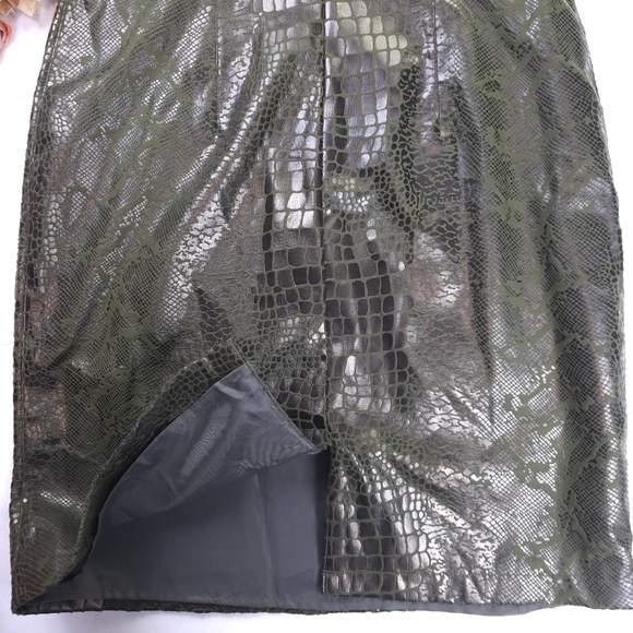 Selene Elegant Green Embossed Sleeveless Dress M - Picture 10 of 11